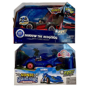 NKOK 2012 Sonic Sega All Stars & 2018 Shadow The Hedgehog Racing RC Cars LOT OF2
